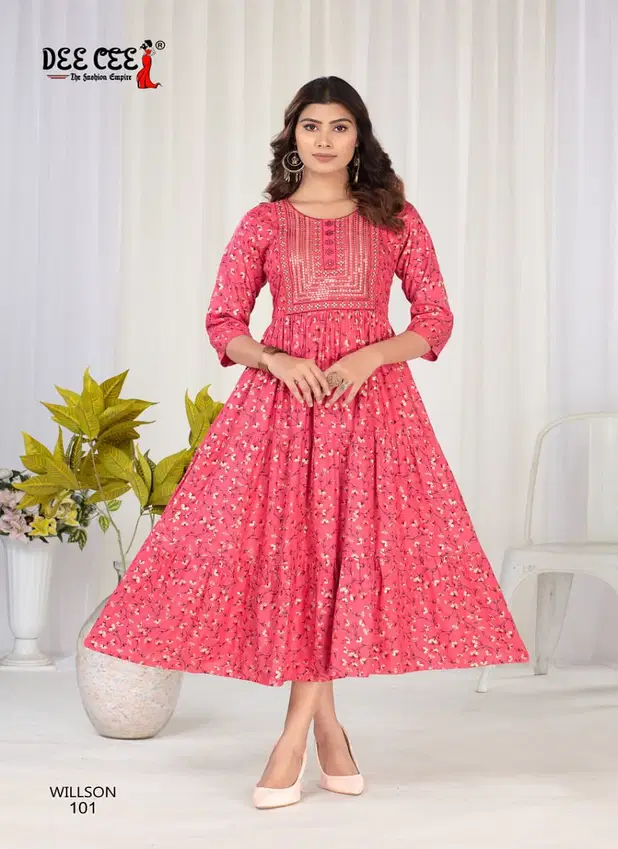 Deecee Willson Casual Wear Fancy Rayon Kurtis Collection